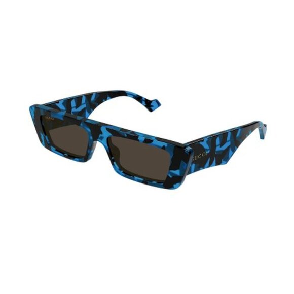 NEW GUCCI GG1331S 004 SUNGLASSES SQUARE BLACK BLUE UNISEX GUCCI EYEWEAR - Picture 1 of 4